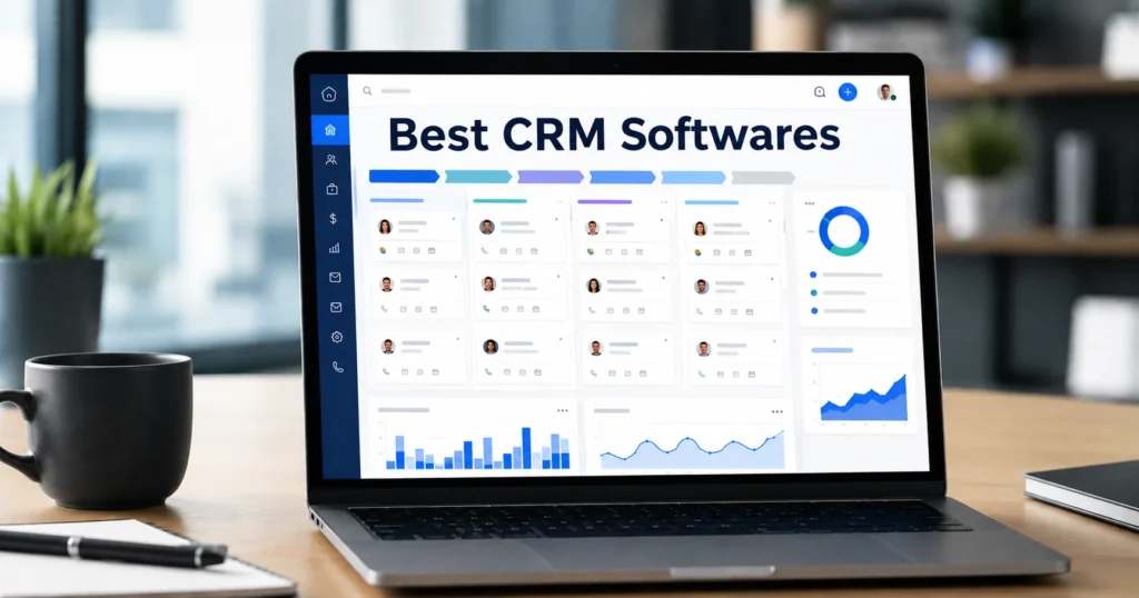 Best CRM Software 2026: Top 10 Compared (Pricing + Features) Best CRM software 2026 comparison — sales pipeline dashboard showing HubSpot, Salesforce and Pipedrive