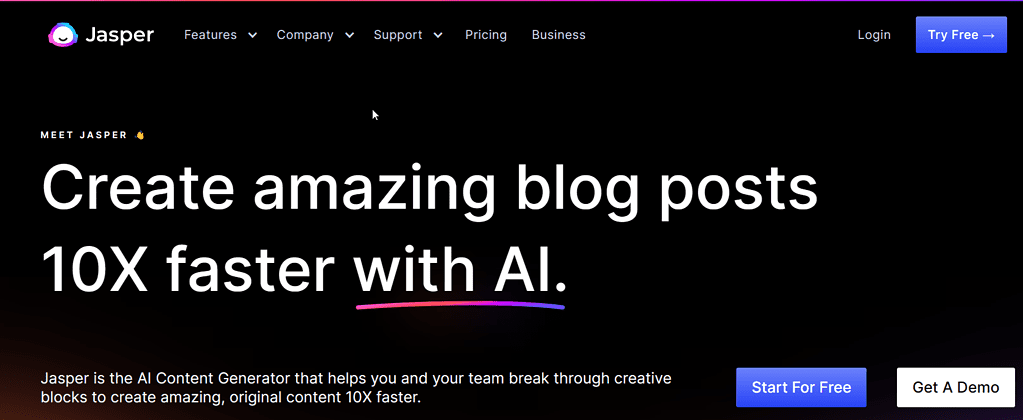 It's a screenshot of Jasper writing tool