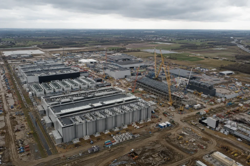 SoftBank France AI Data Centers: Europe’s $87 Billion Bet SoftBank France AI data centers construction site aerial view