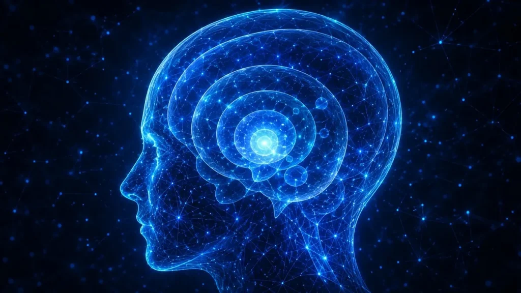 Anthropic Found Claude’s J-Space — And It Catches Lies Claude J-Space hidden workspace — glowing nested mind bubbles inside translucent AI brain on dark navy
