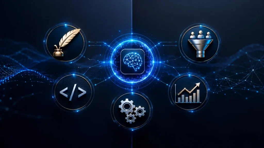 15 best AI tools for business 2026 comparison — writing coding CRM automation analytics