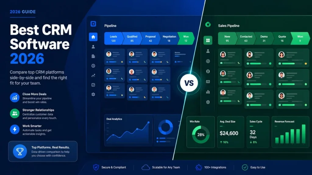 Best CRM software 2026 comparison: HubSpot vs Salesforce vs Pipedrive vs Zoho