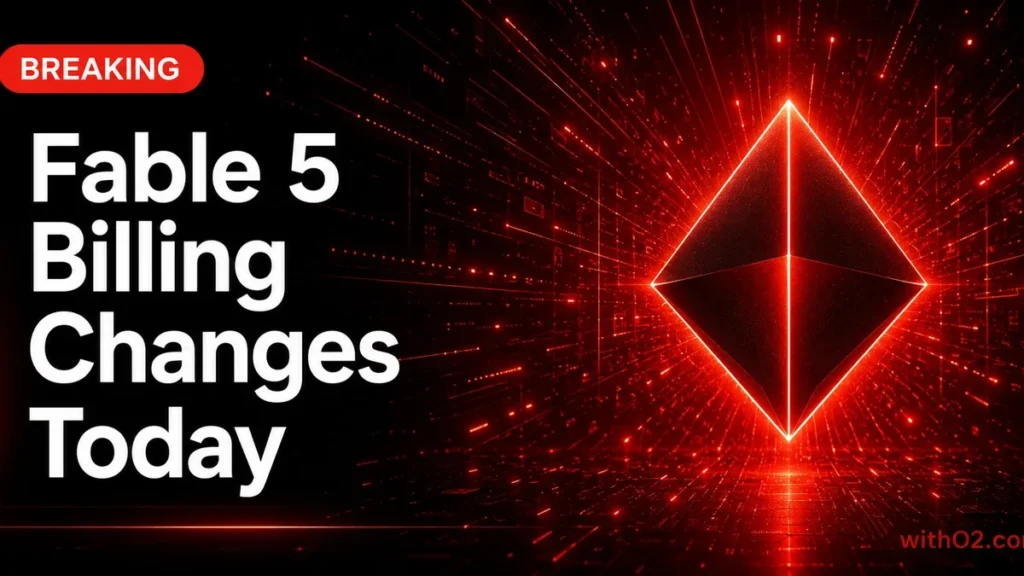 Claude Fable 5 Is Gone From Your Plan Today — Here’s What to Know Claude Fable 5 subscription billing change July 2026 — breaking news editorial on dark red background
