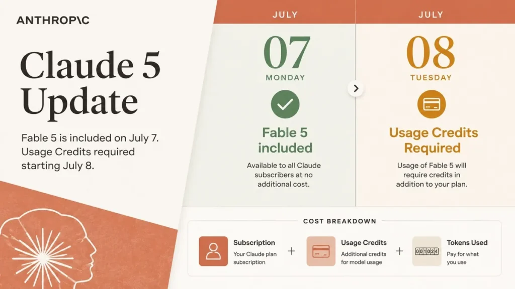 Claude Fable 5 Usage Credits Explained: What Changed on July 8 Claude Fable 5 usage credits billing change July 8 2026 calendar explainer