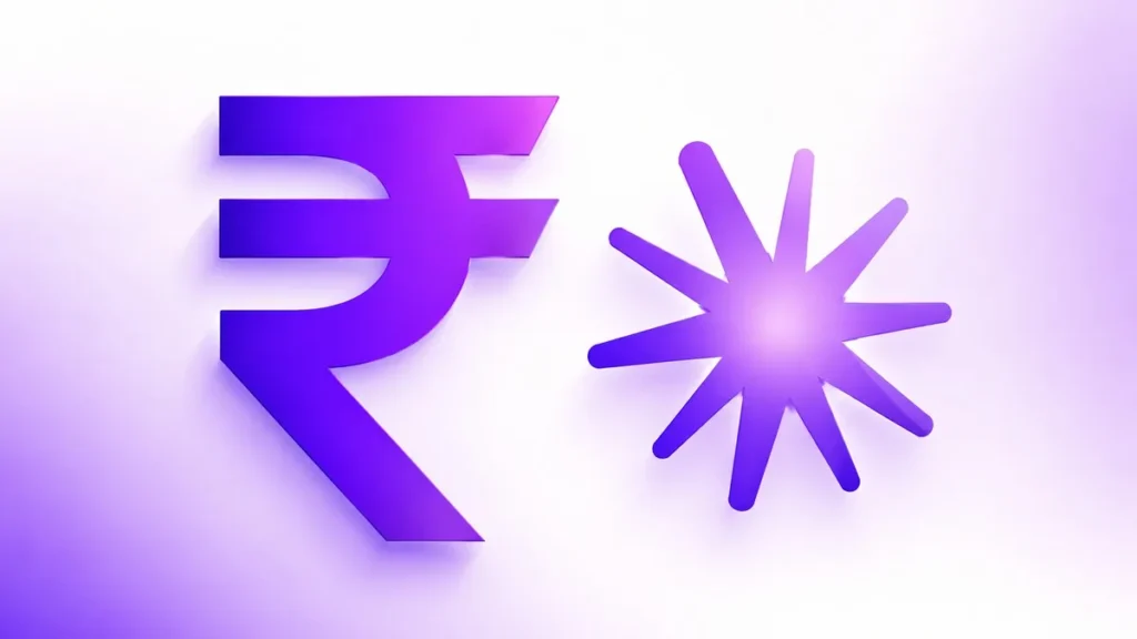 Indian Rupee symbol beside Claude logo with Pro, Max, and Team pricing cards