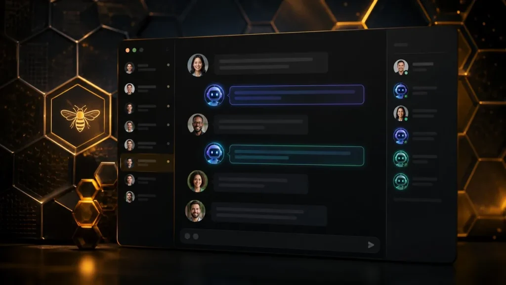 Jack Dorsey’s Buzz Puts AI Agents Inside Your Team Chat Buzz workspace chat thread with human members and AI agents side by side