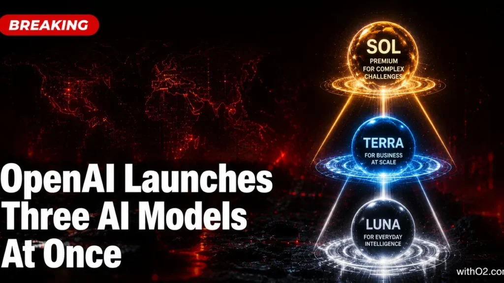 GPT-5.6 Sol Is Here — and the Government Goes First OpenAI GPT-5.6 Sol Terra Luna three AI model launch — breaking news magazine cover dark background