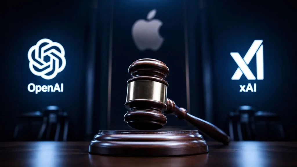 OpenAI Seeks $1 Million in Fees From xAI as Musk’s Company Appeals Dismissed Lawsuit OpenAI and xAI logos beside a courtroom gavel representing the trade-secret lawsuit appeal