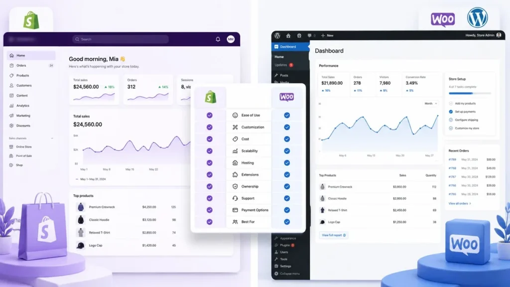 Shopify vs WooCommerce vs BigCommerce ecommerce platform comparison 2026
