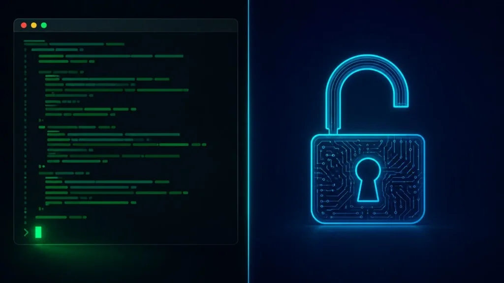 xAI Open-Sources Grok Build After .env File Upload Controversy Terminal coding agent beside an open padlock representing open-sourced CLI code