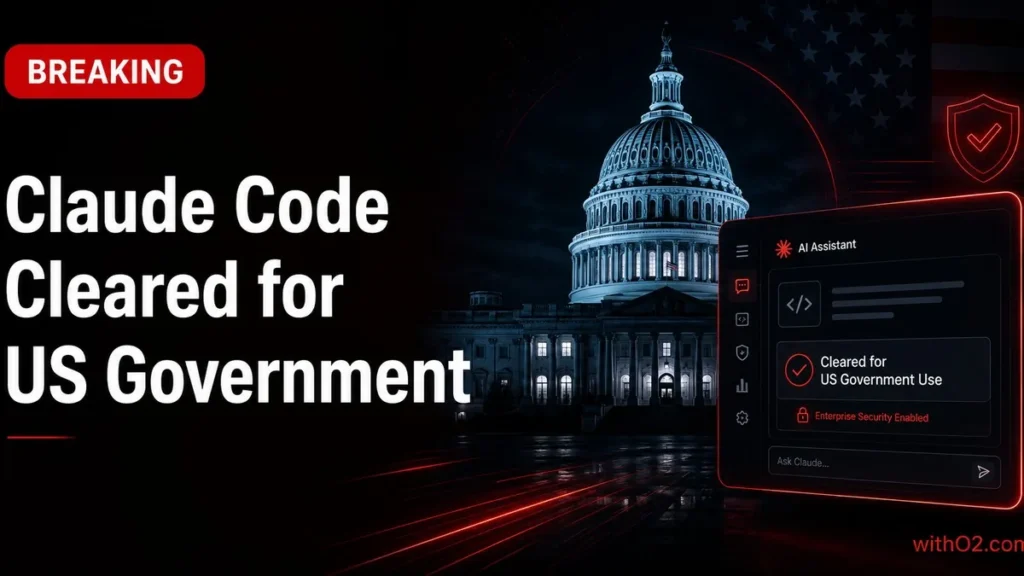 Claude Code FedRAMP High authorization cleared for US federal agencies — government AI assistant interface on Capitol backdrop