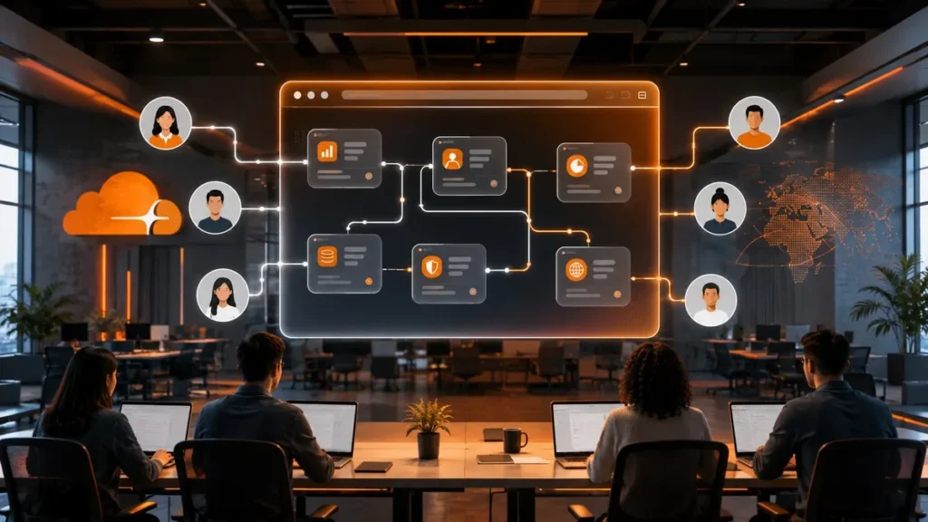 Cloudflare OS Is an AI Workspace Any Company Can Self-Host Cloudflare OS AI agent workspace browser interface showing workflow automation micro-apps for enterprise teams