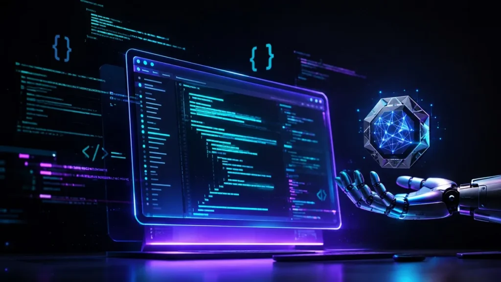Meta Muse Code AI coding agent terminal interface launch — futuristic code editor on dark background