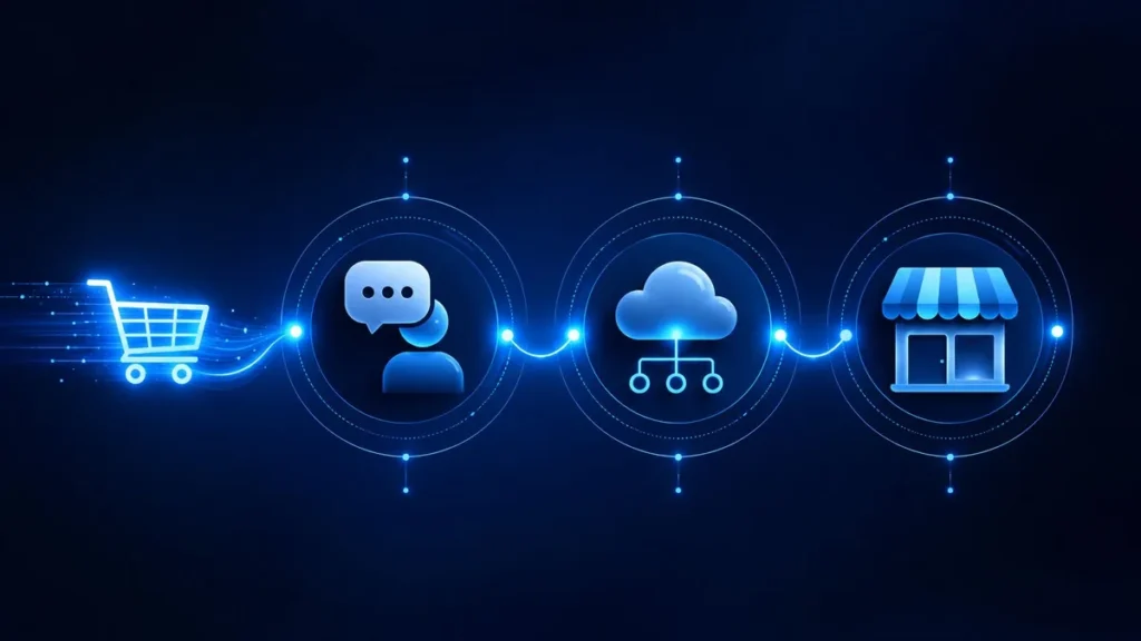 Salesforce Agentforce Commerce Goes GA: Your Store Now Sells Inside ChatGPT Agentforce Commerce AI agents connecting a store catalog to ChatGPT shopping flow