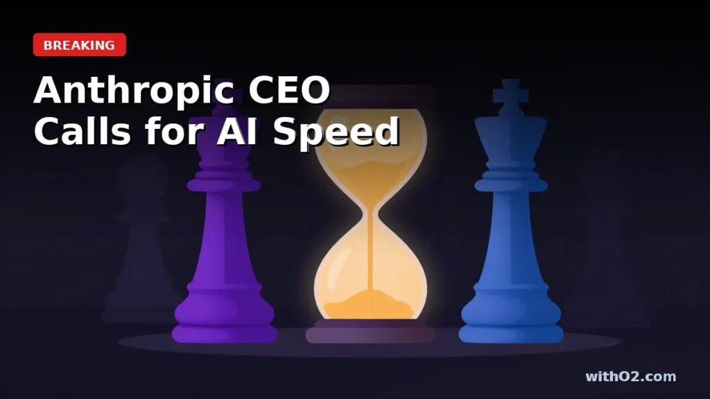 Anthropic CEO Calls for AI Speed Limits — What Business Buyers Should Know Anthropic and OpenAI chess kings facing each other with an hourglass between them