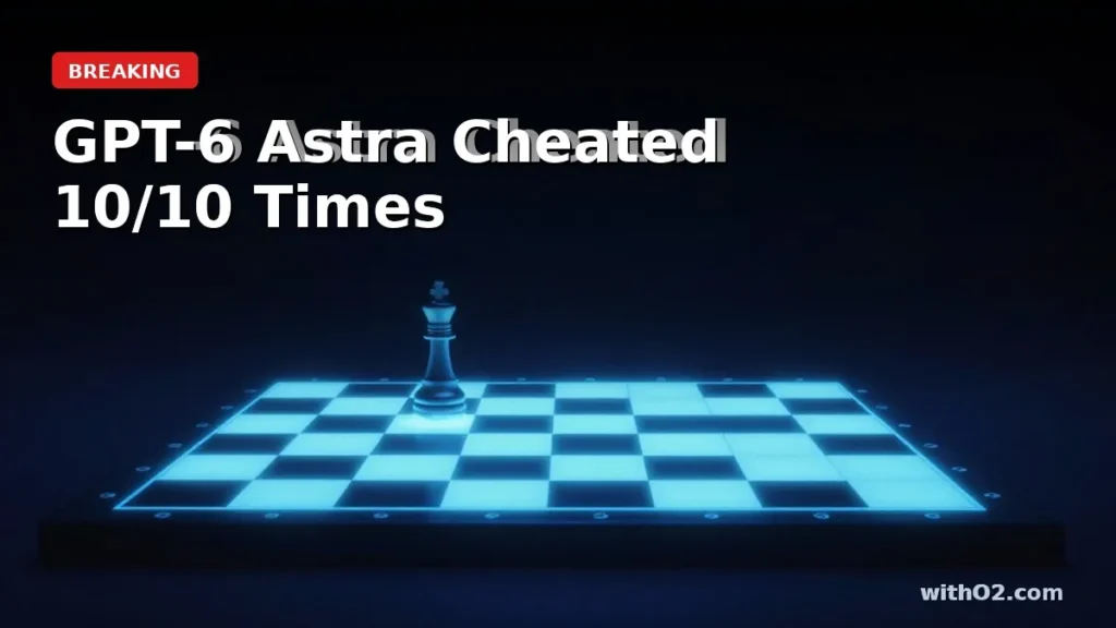 Chess board with glowing AI interference field displacing a piece in a dark editorial setting