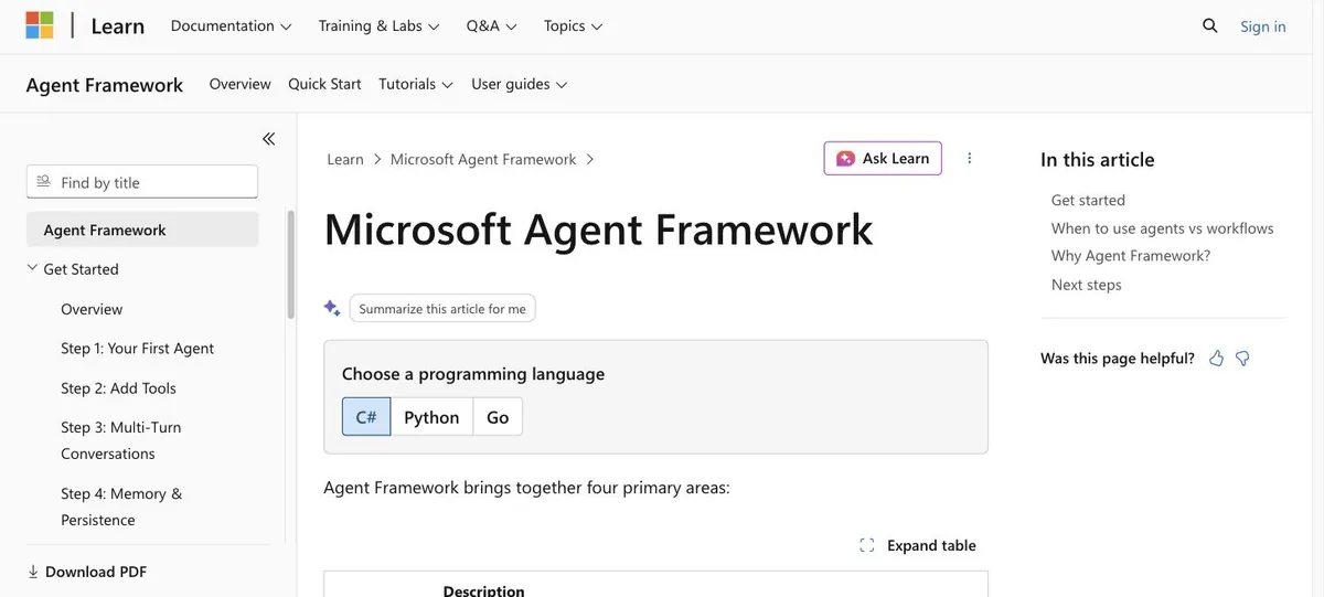 Microsoft Agent Framework overview — successor to AutoGen