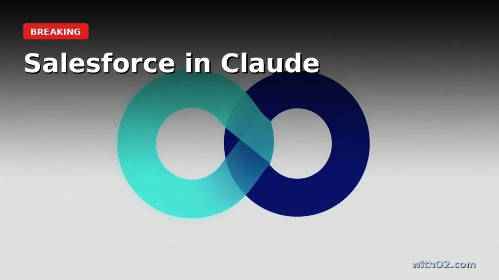 Salesforce and Claude AI integration represented by two interlocking shapes